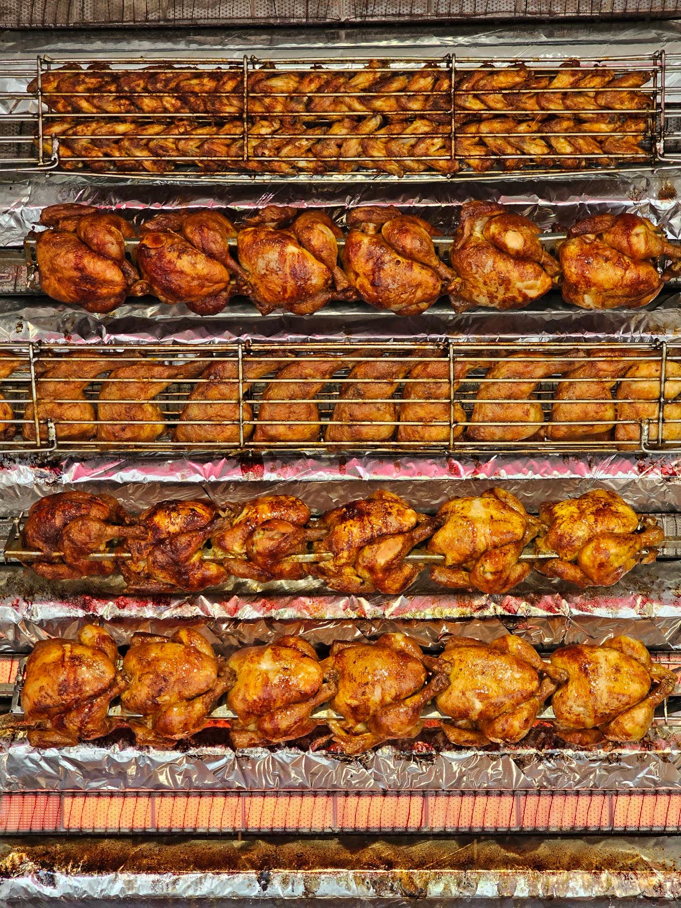 Poulets fermiers à la rôtissoire