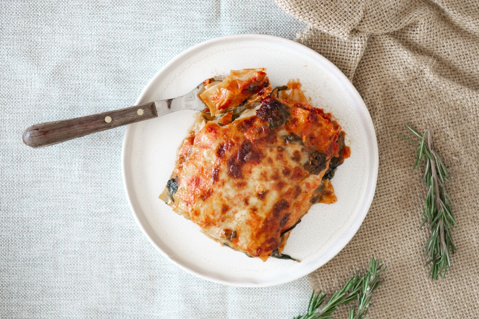 Lasagne gratinée à la sortie du four