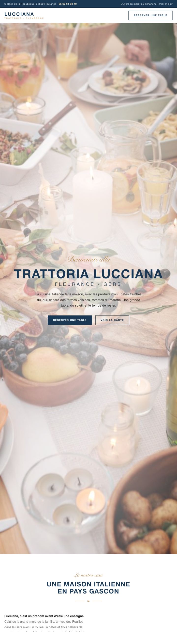Thème Trattoria Lucciana, page entière