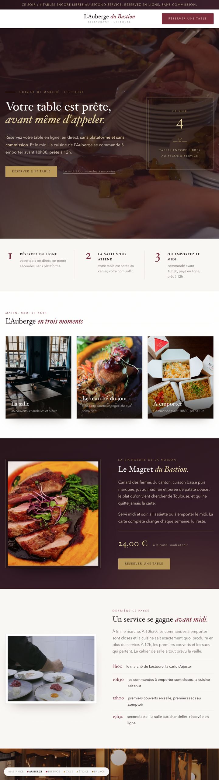 Thème L'Auberge du Bastion, page entière
